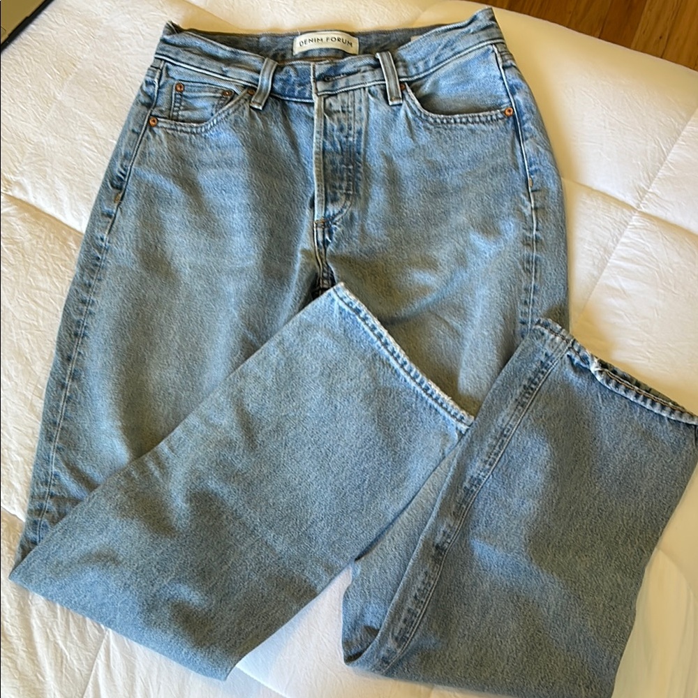 Aritzia denim forum low-rise Light Blue Jeans
